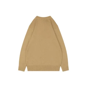 Burberry Equestrian Knight Embroidered Cashmere-Blend Crewneck Sweater Brown Back view
