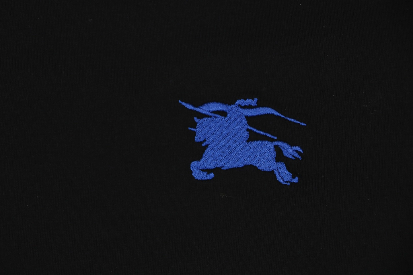 Burberry Equestrian Knight Embroidered Cotton T-Shirt Black Brand