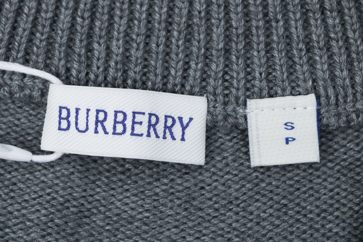 Burberry Equestrian Knight Embroidered Half-Zip Cashmere-Blend Sweater Brand label