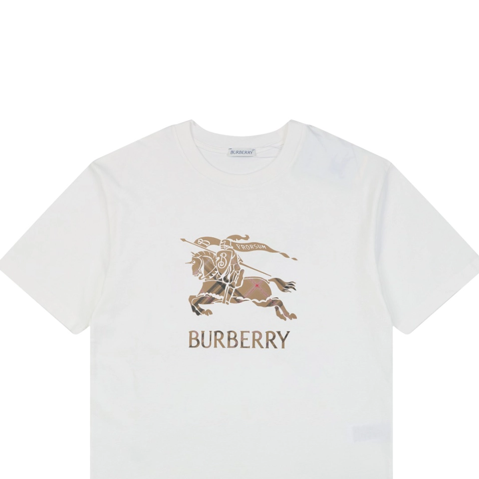 Burberry Gradient Check Equestrian Knight T-Shirt White