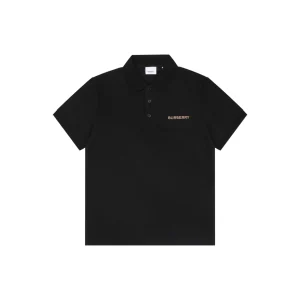 Burberry Logo Embroidered Cotton Polo T-Shirt Front view