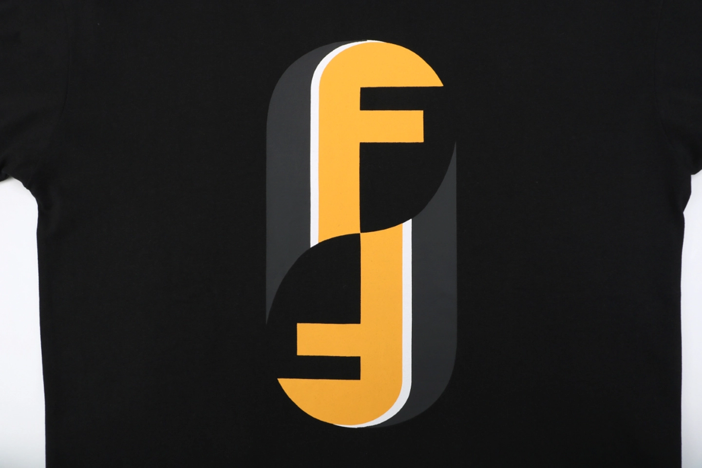 Fendi FF Logo Graphic T-Shirt Black Front Print