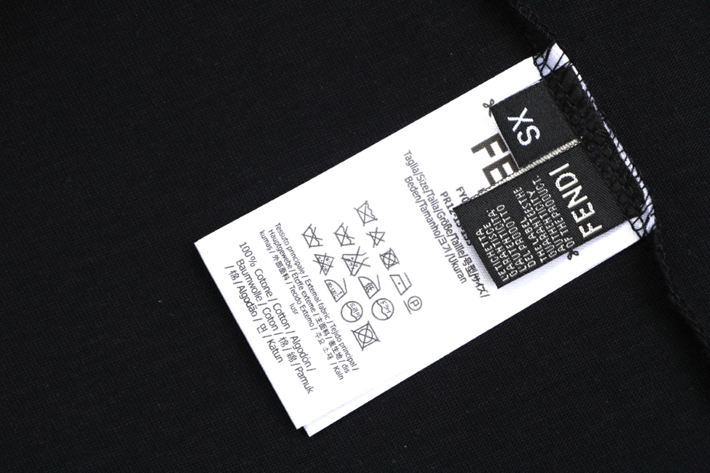 Fendi FF Logo Graphic T-Shirt Black Wash label
