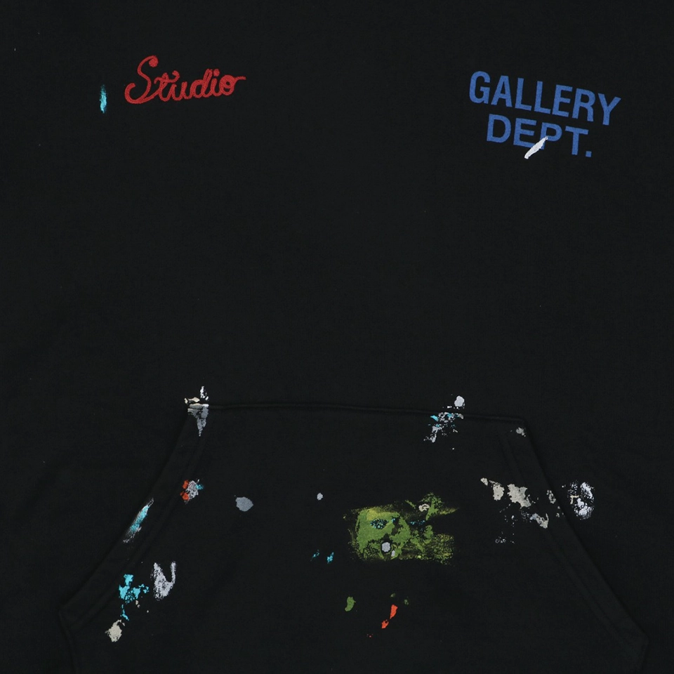 Gallery Dept Leather Patch Logo Oversized Hoodie Front Print
