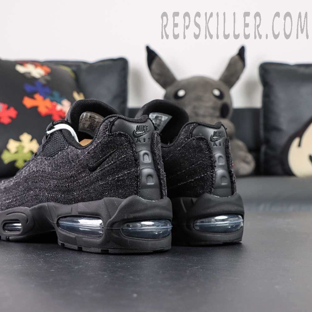 Levi’s x Air Max 95 heel detail with Nike Air branding and visible Air cushioning