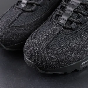 Levi’s x Air Max 95 toe box detail showing denim material and stitching