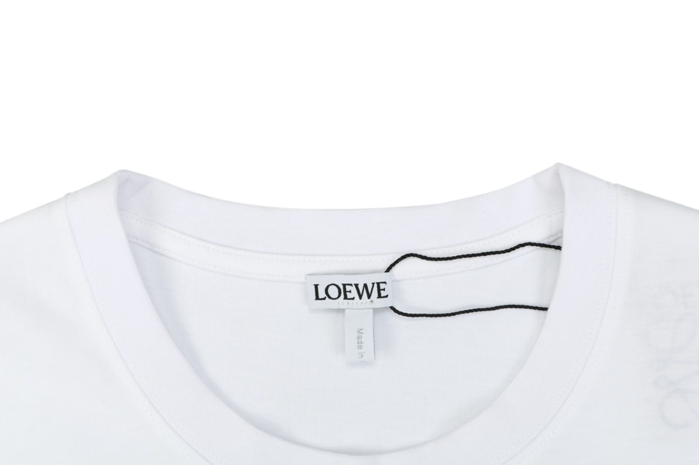 Loewe Blue Pocket Anagram Logo Embroidered Cotton T-Shirt White Collar