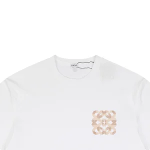 Loewe Plush Anagram Logo Embroidered Cotton T-Shirt White