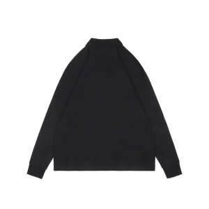 Miu Miu Logo Embroidered Cotton Polo Shirt Black Back view