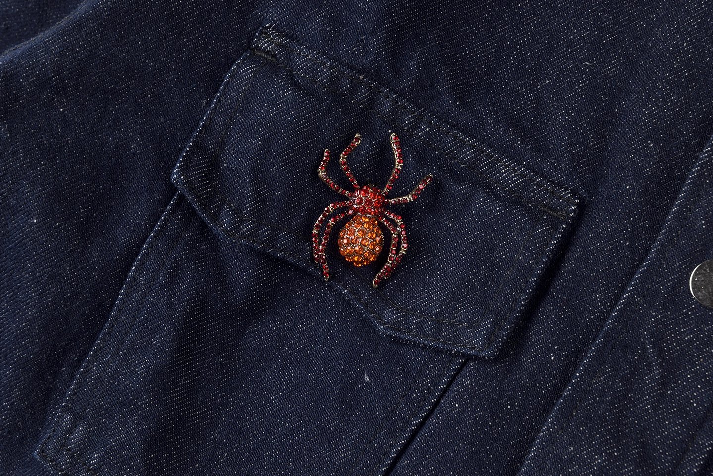 Sp5der Atlanta Downs Embroidered Dark Denim Jacket5