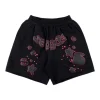Sp5der Black Red Outline Graphic Sweat Shorts