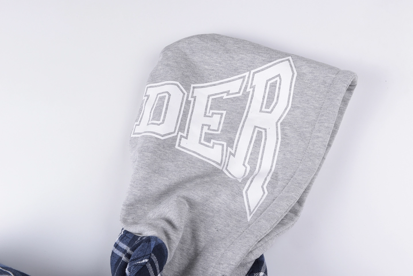 Sp5der Blue Plaid Grey Hood Zip Jacket2