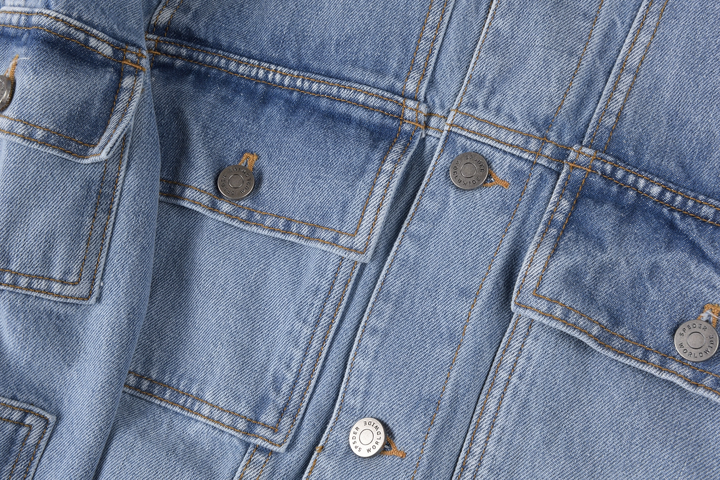 Sp5der Light Blue Red Logo Denim Jacket10