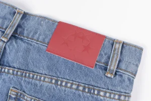 Sp5der Light Blue Red Logo Denim Jeans8