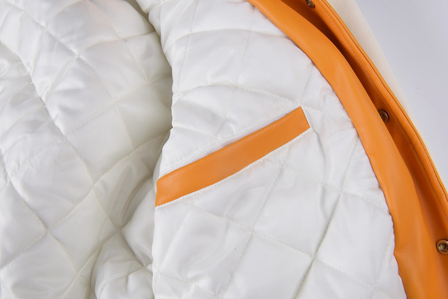 Sp5der Orange White S Logo Varsity Jacket9