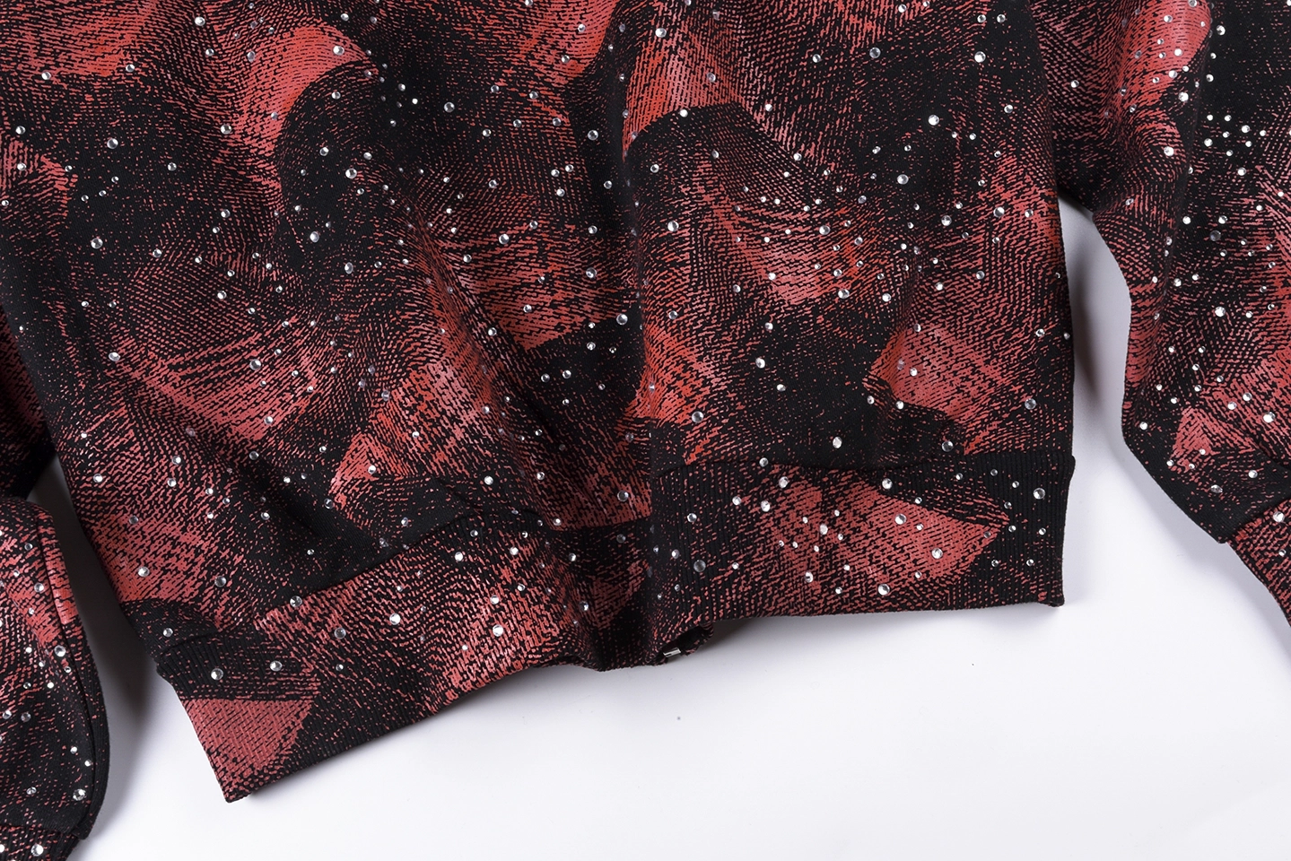 Sp5der Red Black All-Over Print Zip Hoodie7
