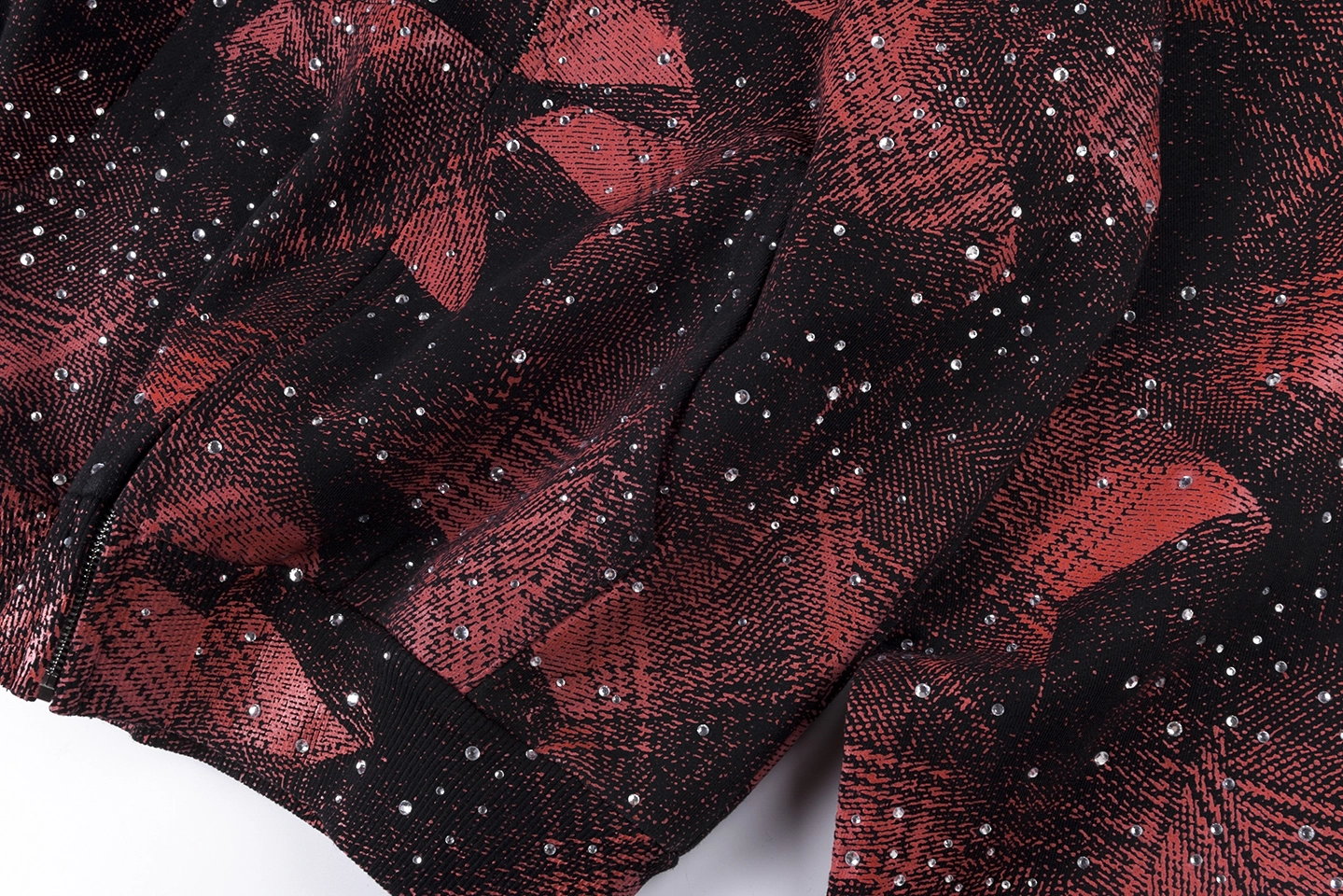 Sp5der Red Black All-Over Print Zip Hoodie8