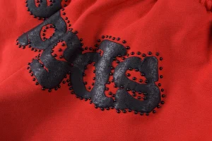 Sp5der Red Embroidered Logo Sweat Shorts8