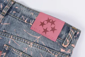 Sp5der Washed Denim Pink Web Jeans10