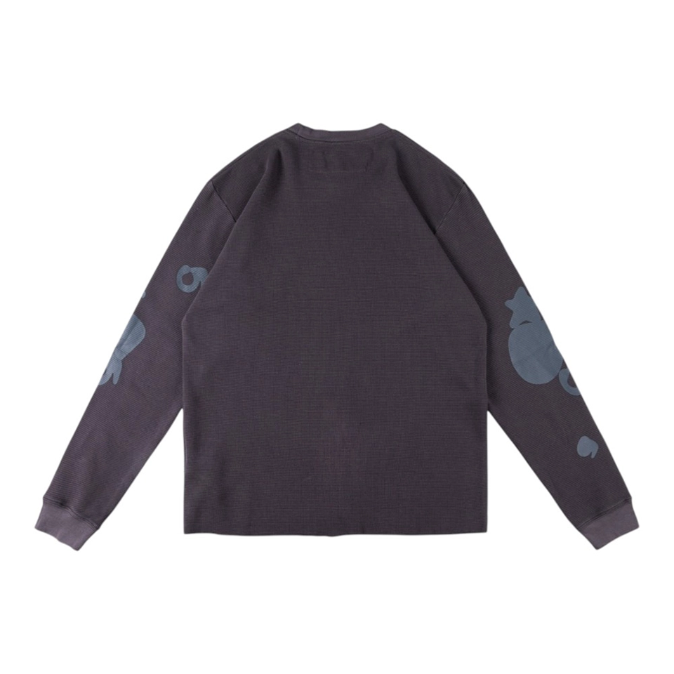 Sp5der Washed Grey Star Graphic Shirt Back view