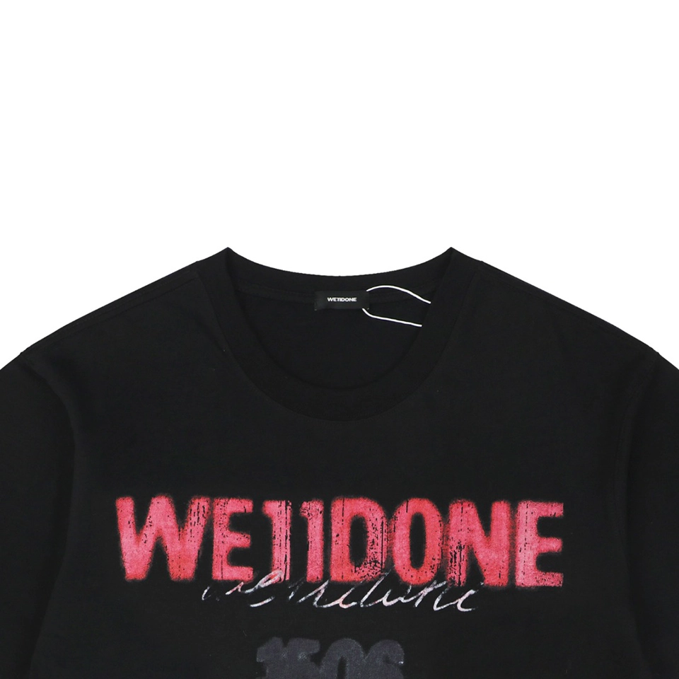 We11done 1506 Graffiti Logo Print T-Shirt Black