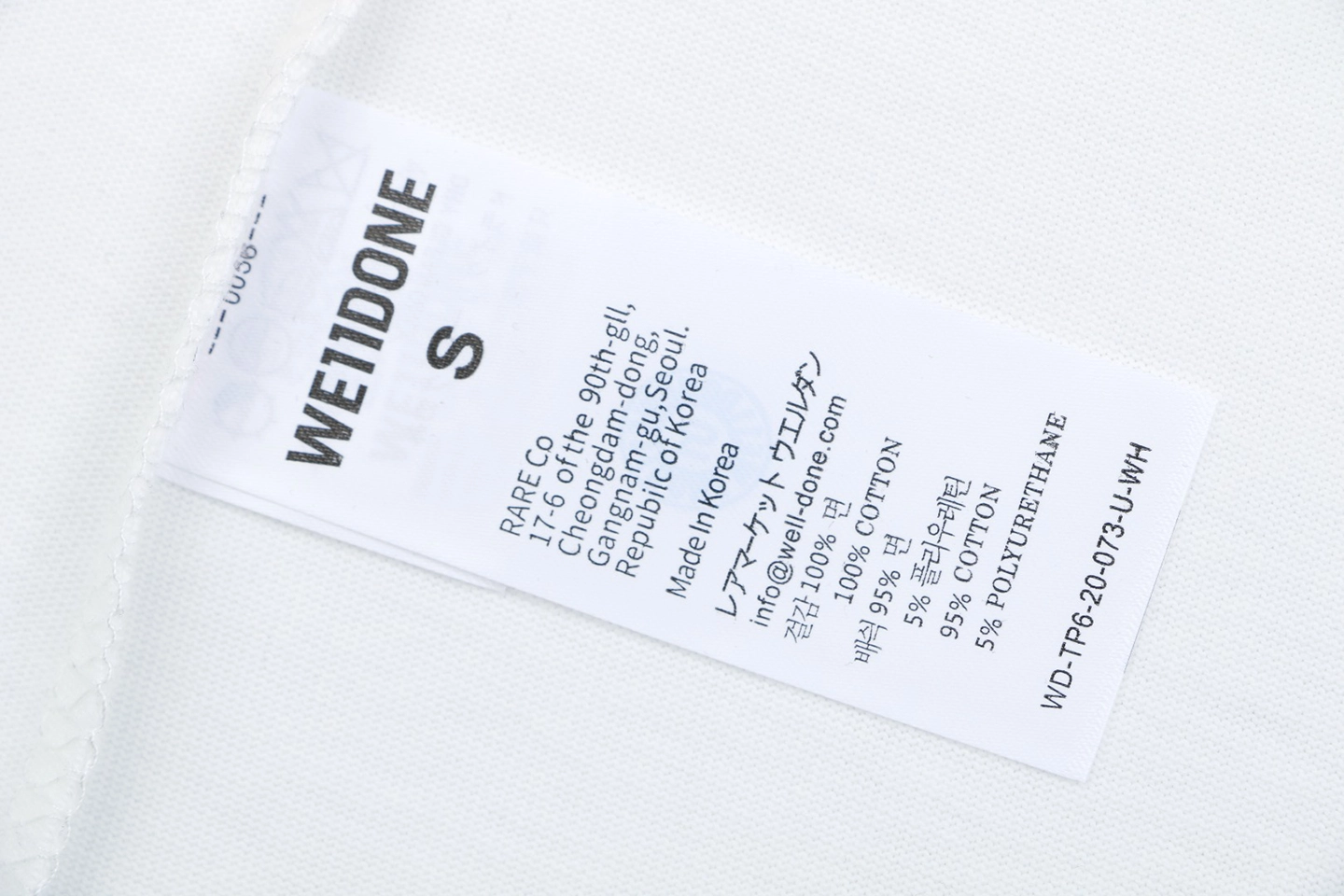 We11done 1506 Graffiti Logo Print T-Shirt White Wash label