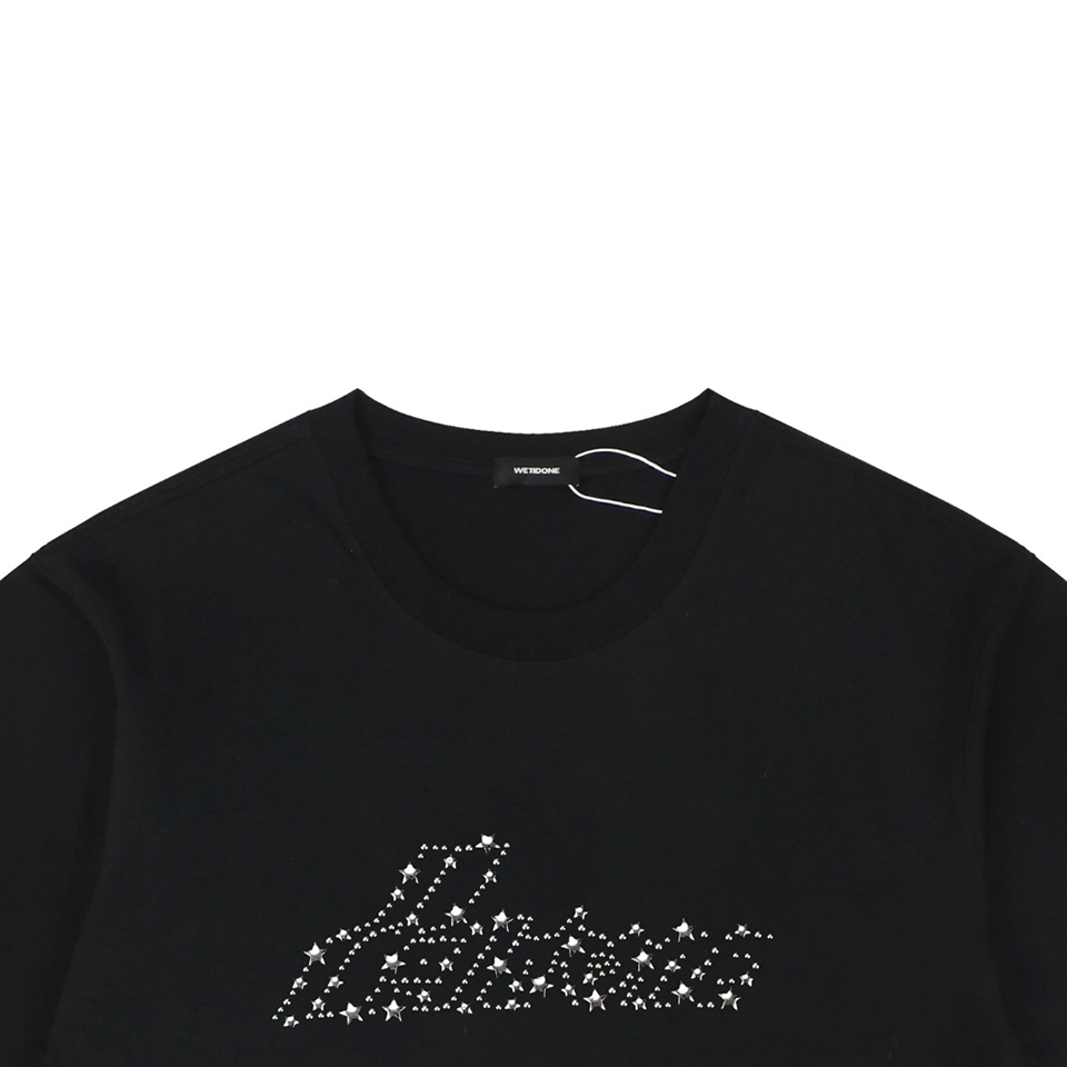 We11done Cross Chain Logo Graphic T-Shirt Black