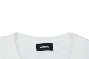 We11done Cross Chain Logo Graphic T-Shirt White Collar
