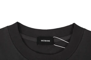 We11done Teddy Bear Graphic T-Shirt Grey Collar