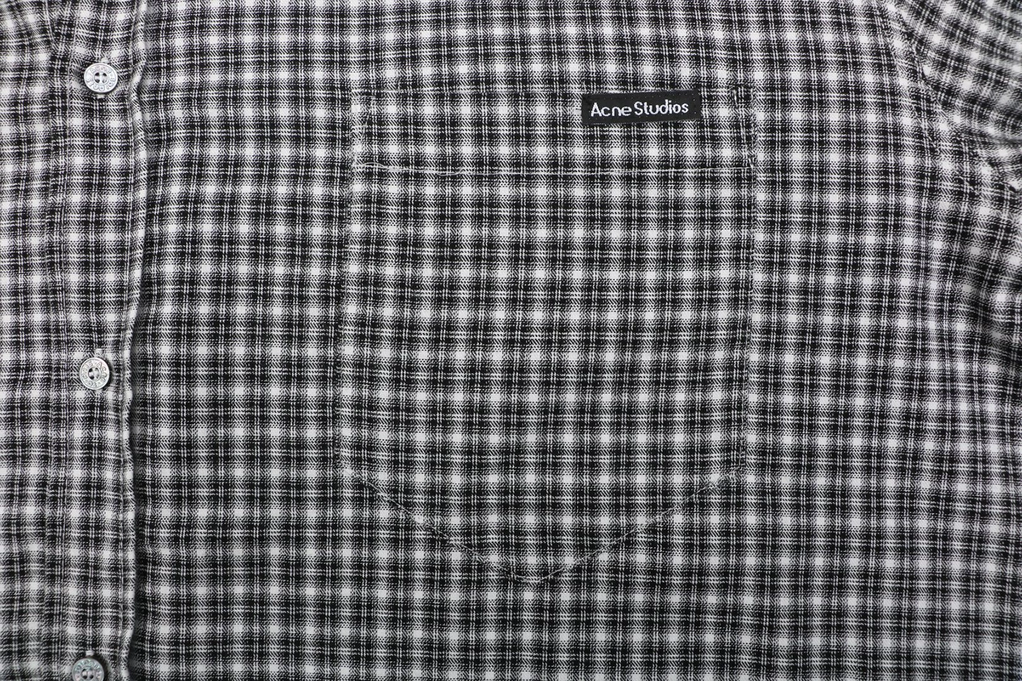 Acne Studios Black Grey Plaid Precision Matching Flannel Shirt