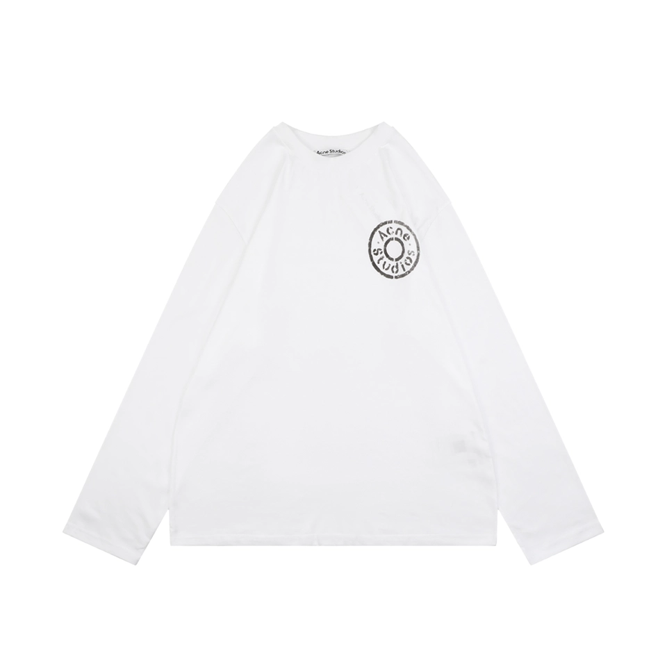 Acne Studios Distressed Circle Logo Shirt White Front view