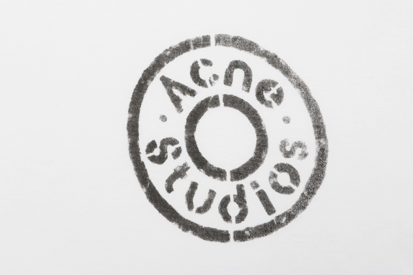 Acne Studios Distressed Circle Logo Shirt White Brand label