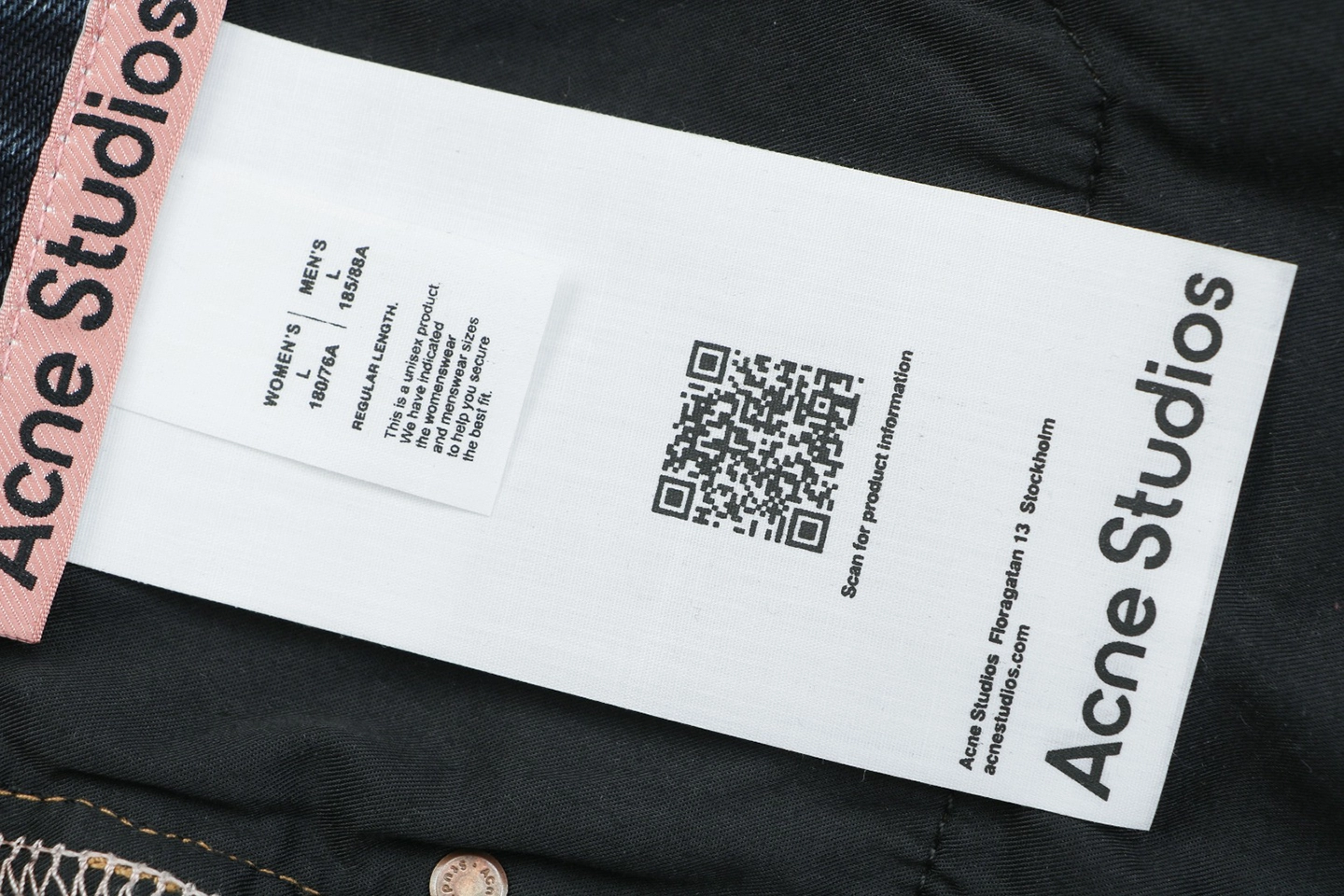 Acne Studios Mud-Dyed Wide-Leg Jeans Brand label