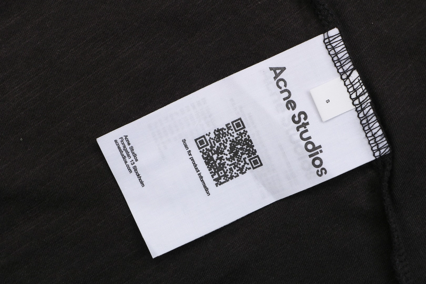 Acne Studios Pocket Logo T-Shirt Black Wash label
