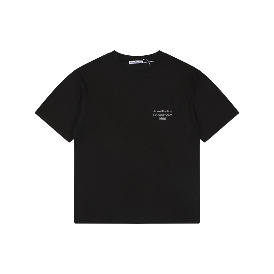 Acne Studios Pocket Logo T-Shirt Black Front view