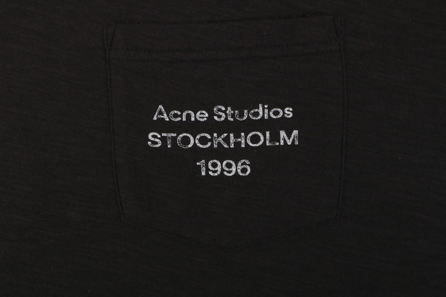 Acne Studios Pocket Logo T-Shirt Black Front Print