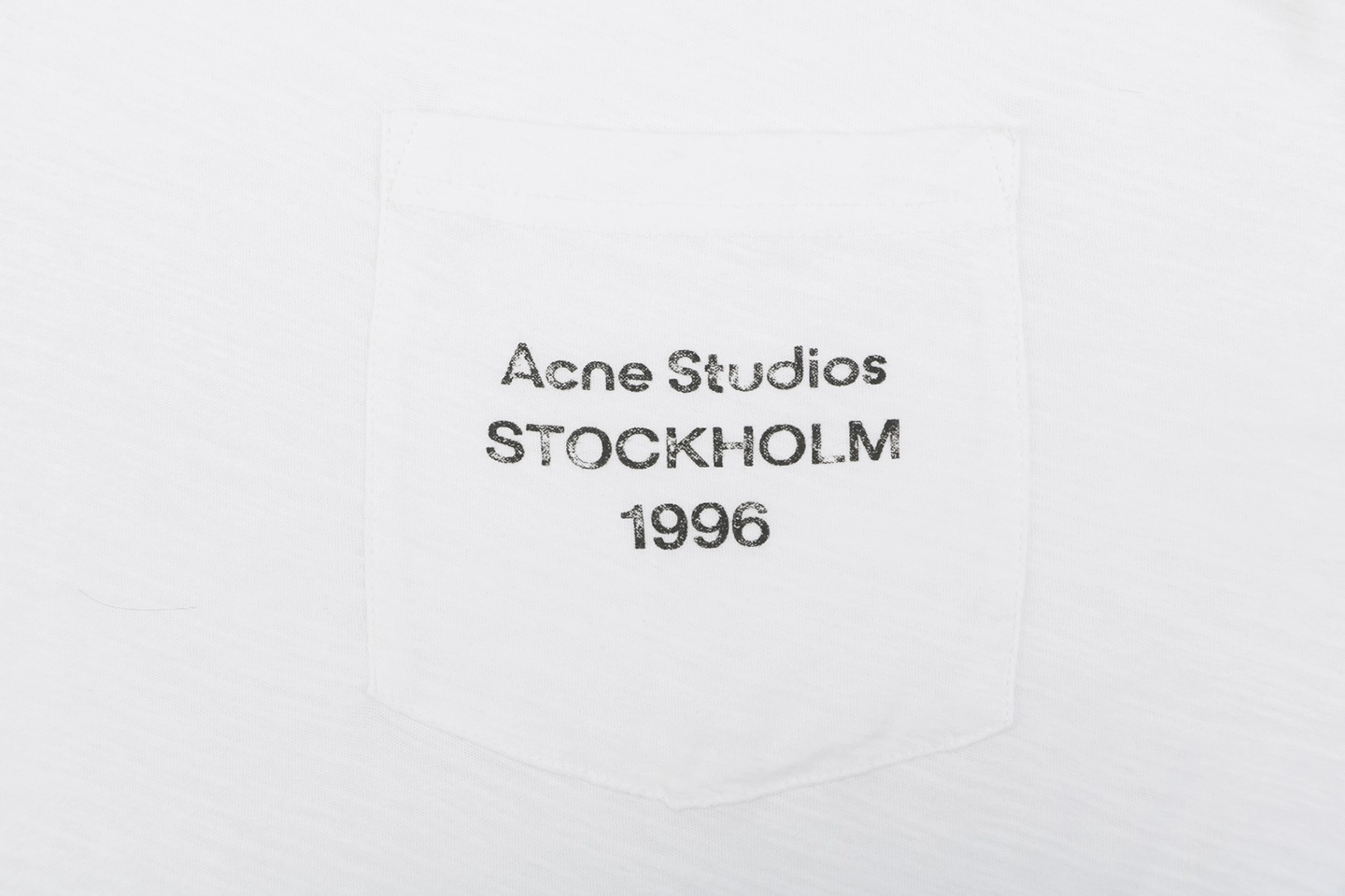 Acne Studios Pocket Logo T-Shirt White Front Print