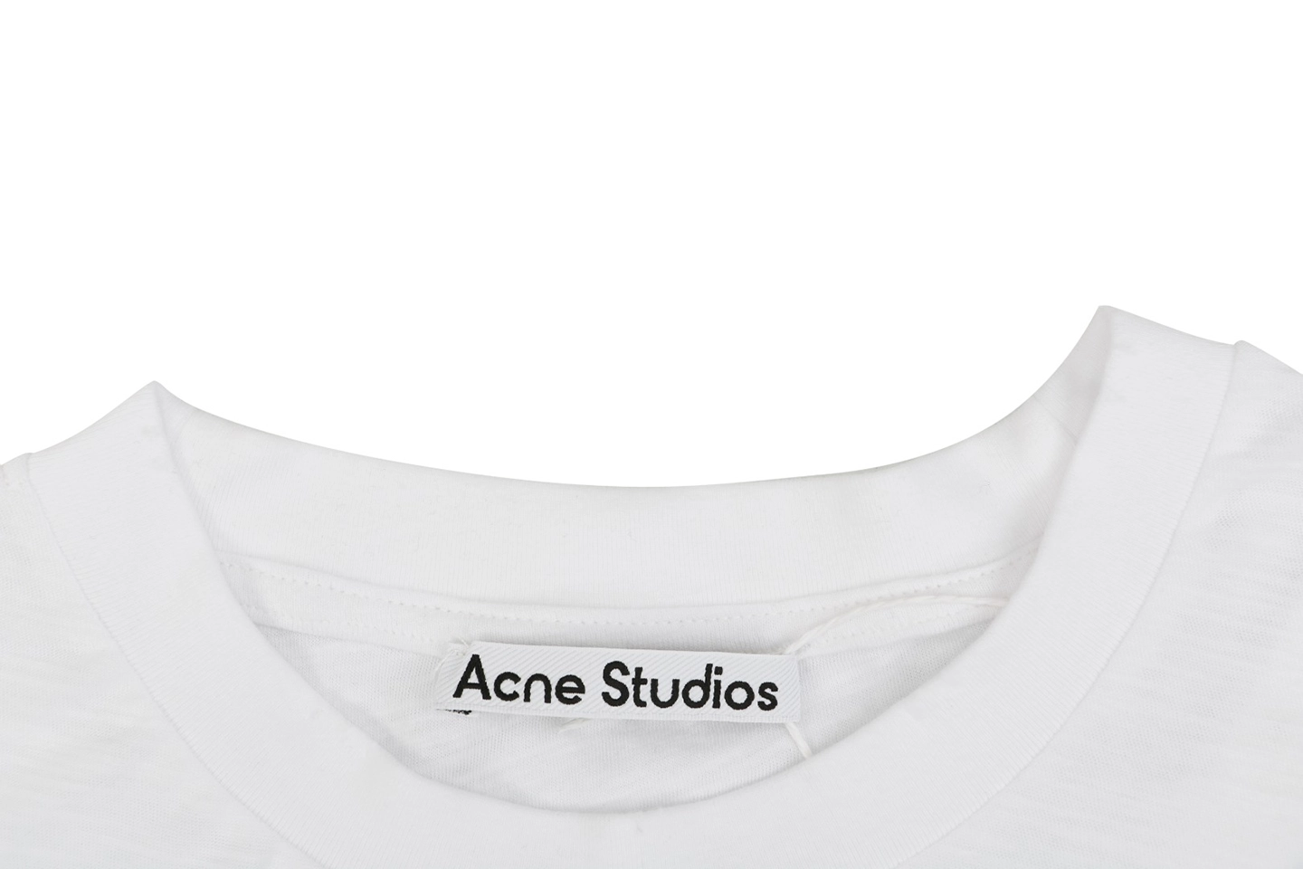 Acne Studios Pocket Logo T-Shirt White Collar
