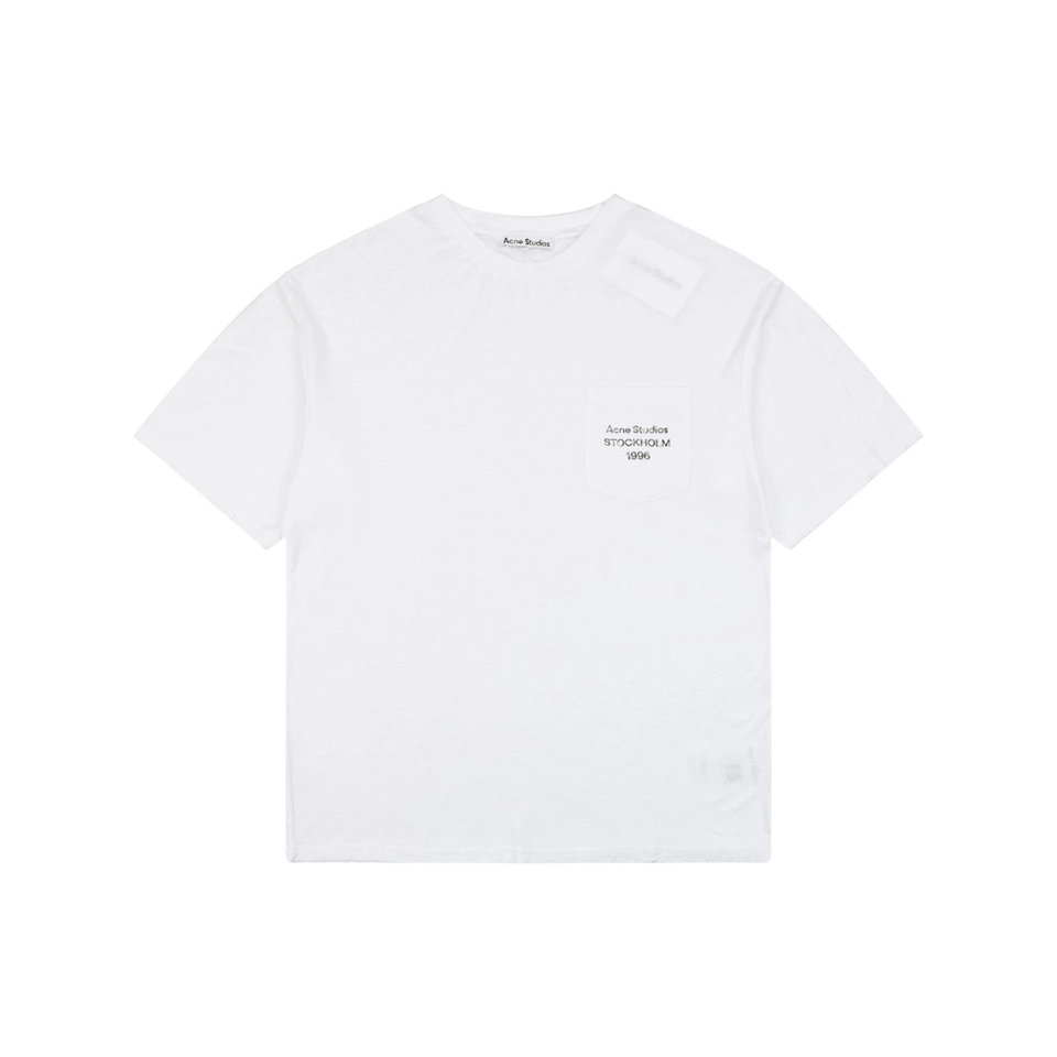 Acne Studios Pocket Logo T-Shirt White Front view