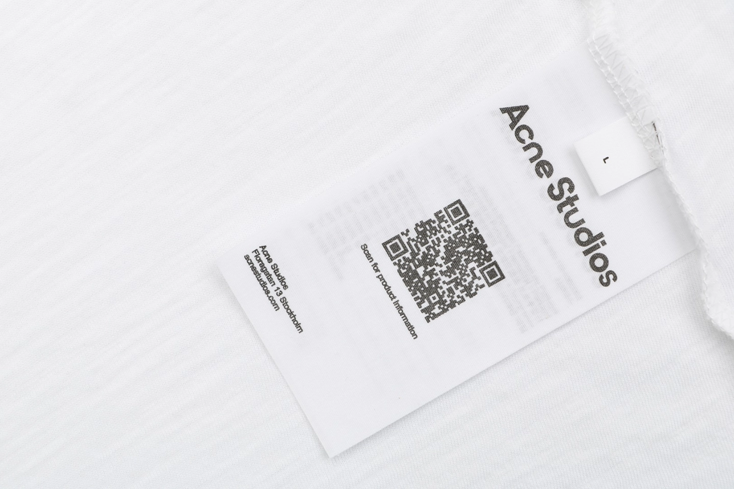 Acne Studios Pocket Logo T-Shirt White Wash label