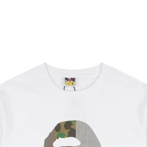 BAPE Camo Ape Head Patchwork Print T-Shirt White