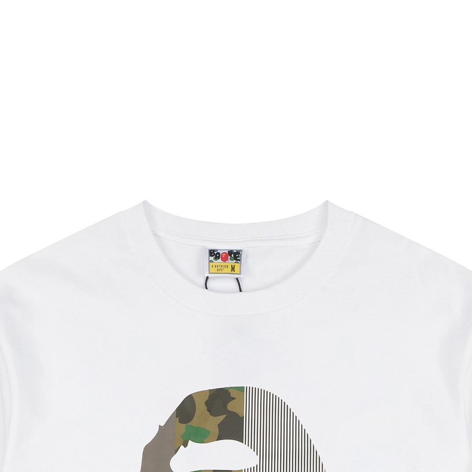 BAPE Camo Ape Head Patchwork Print T-Shirt White