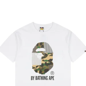 BAPE Camo Ape Head Patchwork Print T-Shirt White