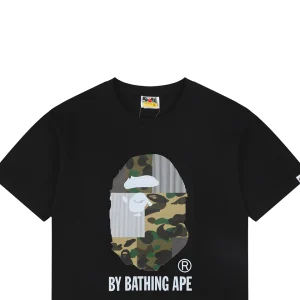 BAPE Camo Ape Head Patchwork Print T-Shirt Black