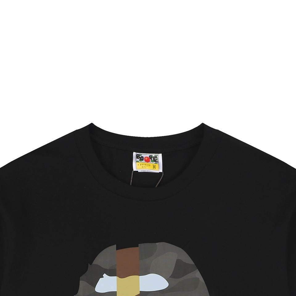 BAPE Split Camo Ape Head T-Shirt Black