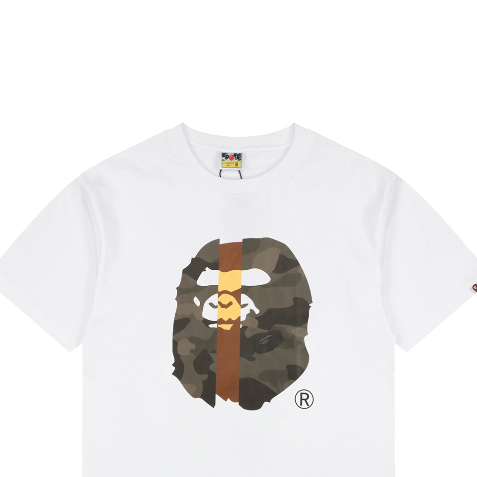 BAPE Split Camo Ape Head T-Shirt White