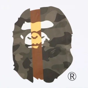 BAPE Split Camo Ape Head T-Shirt White Front Print