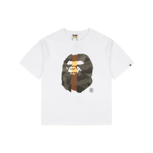 BAPE Split Camo Ape Head T-Shirt White Front view