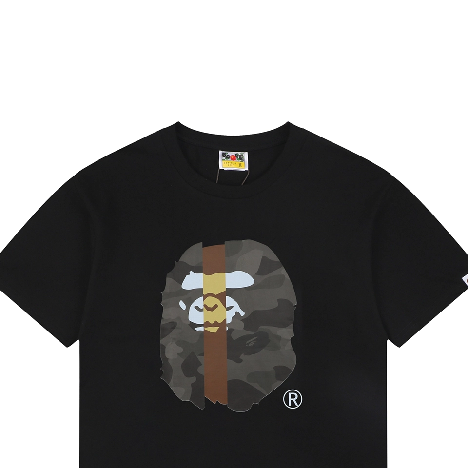 BAPE Split Camo Ape Head T-Shirt Black