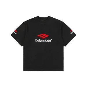 Balenciaga 3B Heavyweight Logo T-Shirt Black Front view